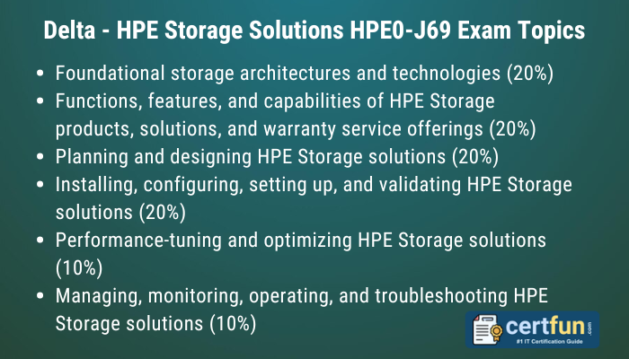 Delta - HPE Storage Solutions HPE0-J69 Exam Topics