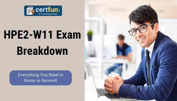 An image with professional featuring HPE2-W11 Exam Breakdown